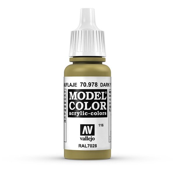 Vallejo Model Color Dunkelgelb, matt, 17 ml